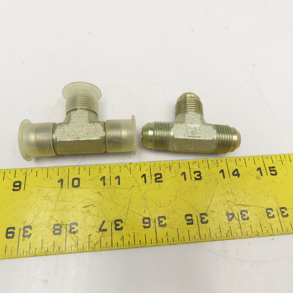 Parker 1/2" (-8) JIC Male Tee 3/4"-16 Thread Lot Of 2