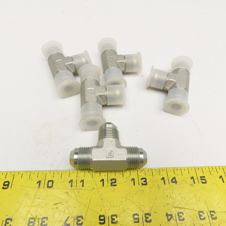 Parker 1/2" (-8) JIC Male Tee 3/4"-16 Thread Lot Of 5