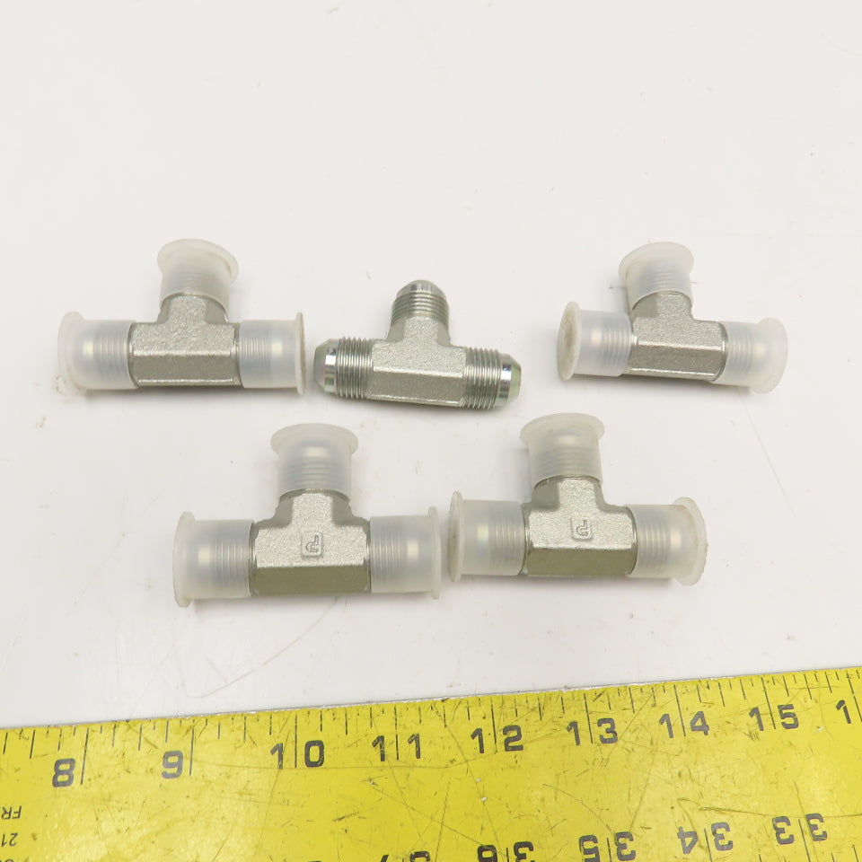 Parker 1/2" (-8) JIC Male Tee 3/4"-16 Thread Lot Of 5
