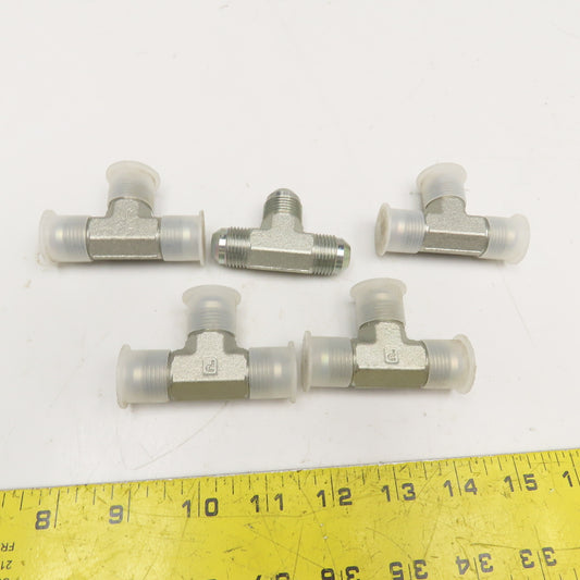 Parker 1/2" (-8) JIC Male Tee 3/4"-16 Thread Lot Of 5