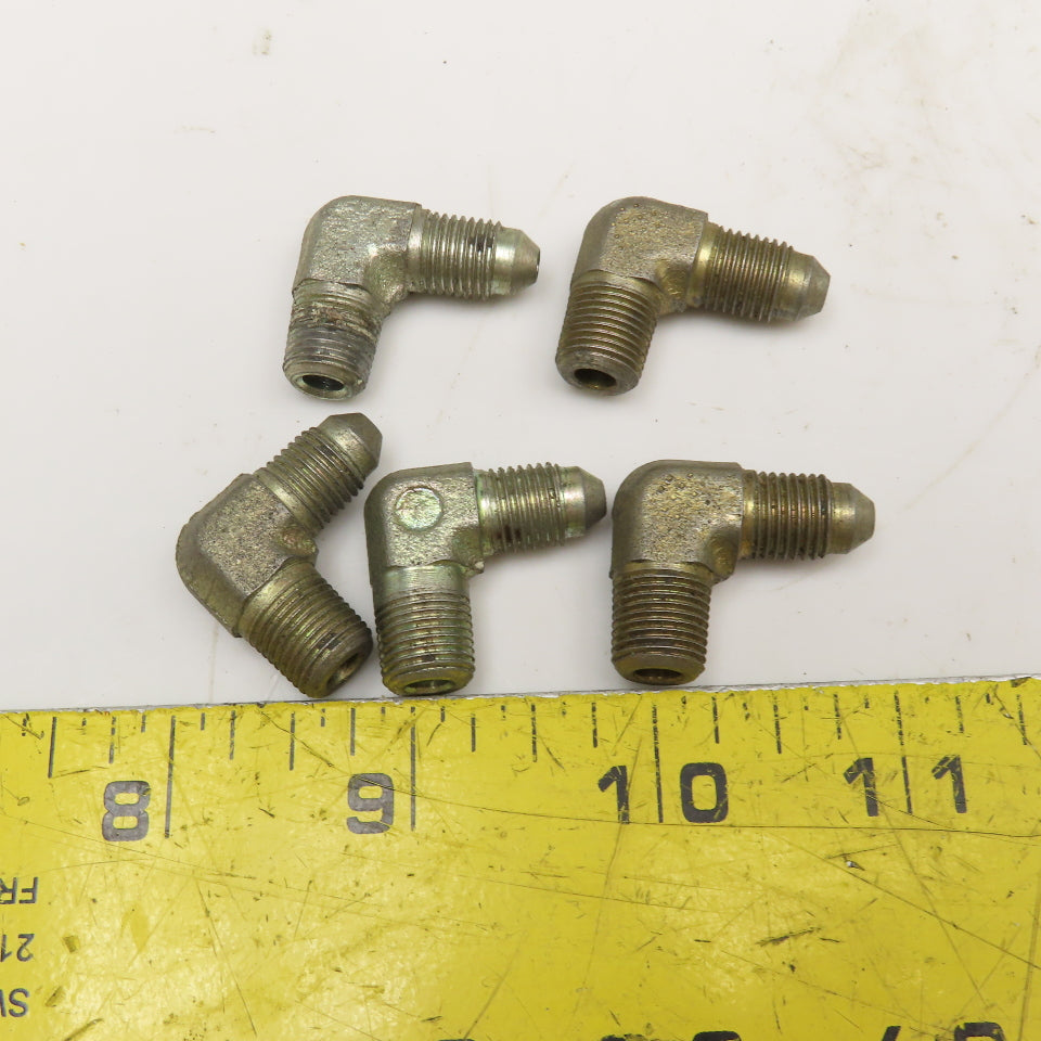 Parker 3/16" JIC Male x 1/8" NPT Male Elbow 90° Lot Of 5