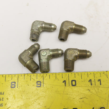 Parker 3/16" JIC Male x 1/8" NPT Male Elbow 90° Lot Of 5