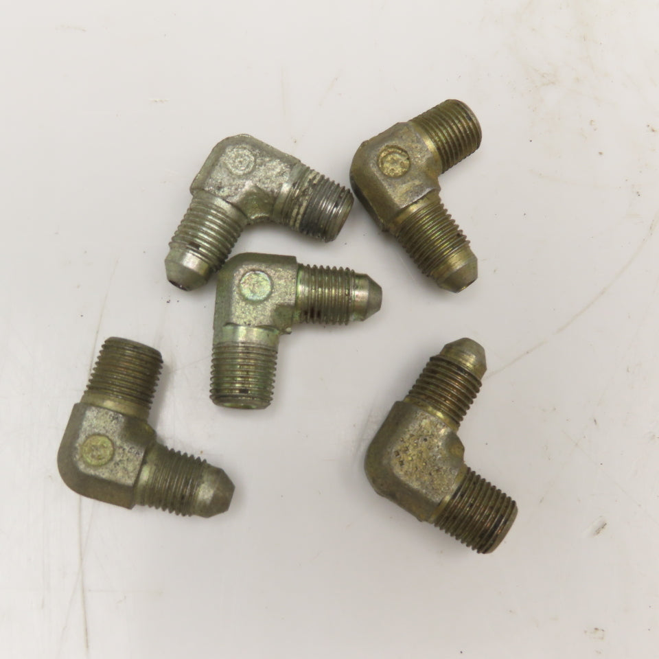 Parker 3/16" JIC Male x 1/8" NPT Male Elbow 90° Lot Of 5