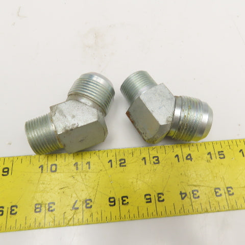 3/4" NPT Male x 1" (-16) JIC Male Elbow 45° Lot Of 2