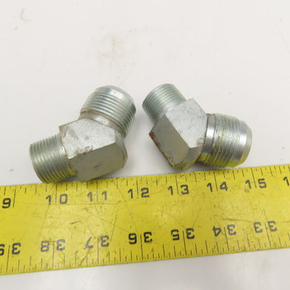 3/4" NPT Male x 1" (-16) JIC Male Elbow 45° Lot Of 2