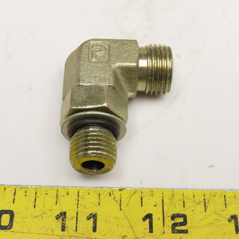 3/8" (-6) Male ORB x 3/8" (-6) ORFS Male Elbow 90°