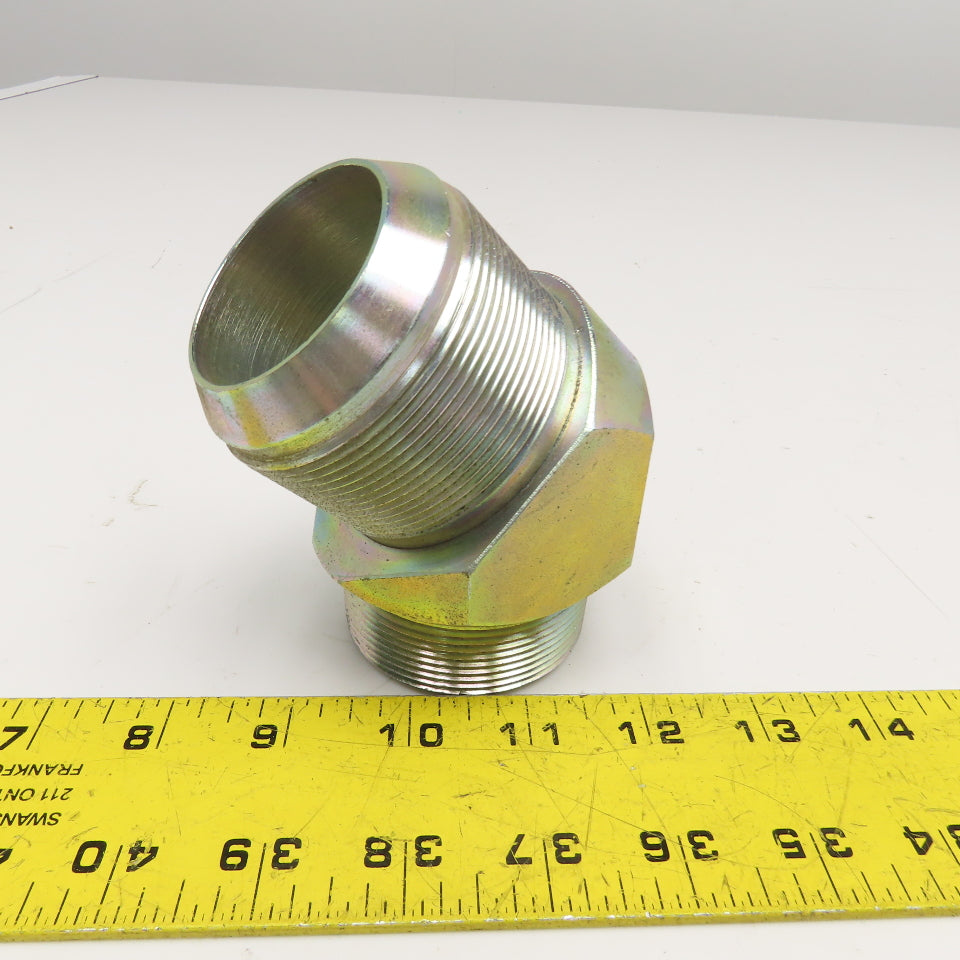 2" (-32) JIC Male x 2" NPT Male Elbow 45°