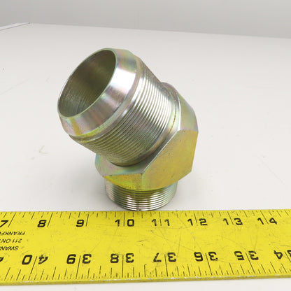 2" (-32) JIC Male x 2" NPT Male Elbow 45°