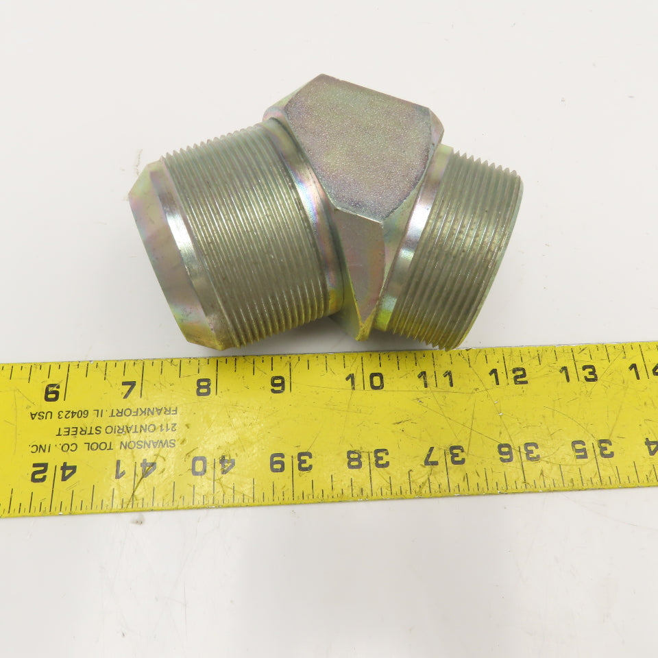 2" (-32) JIC Male x 2" NPT Male Elbow 45°