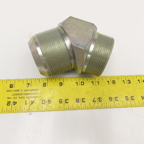 2" (-32) JIC Male x 2" NPT Male Elbow 45°