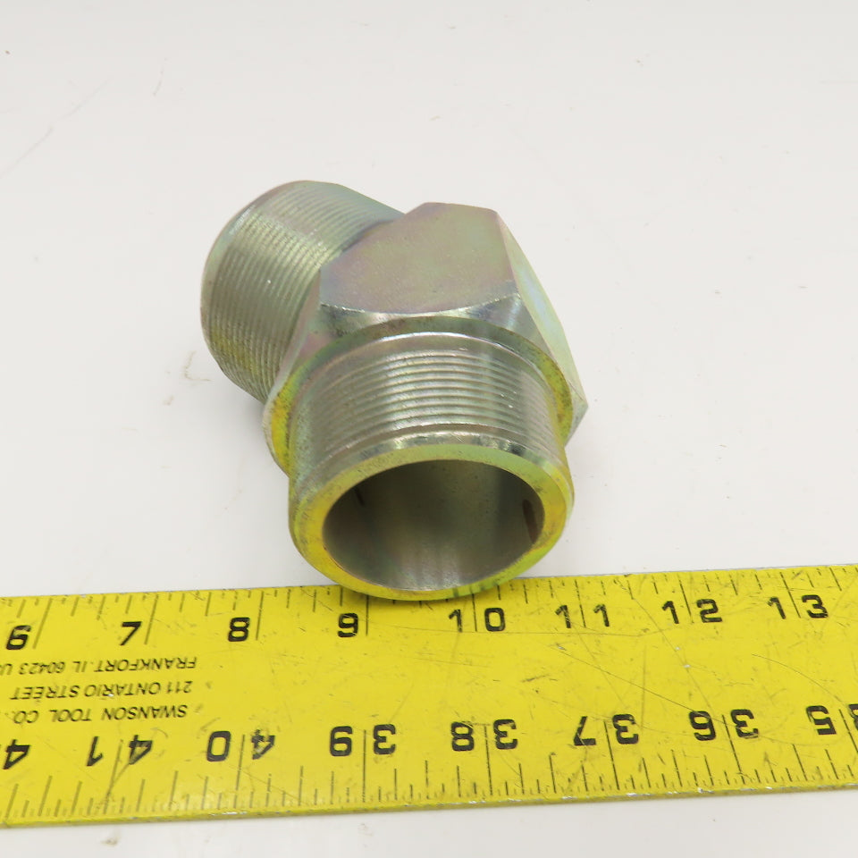 2" (-32) JIC Male x 2" NPT Male Elbow 45°