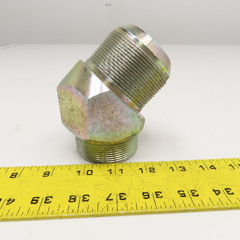 2" (-32) JIC Male x 2" NPT Male Elbow 45°