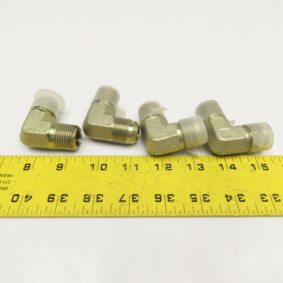 Parker 5/8" (-10) JIC Male x 1/2" NPT Male Elbow 90° Lot OF 4