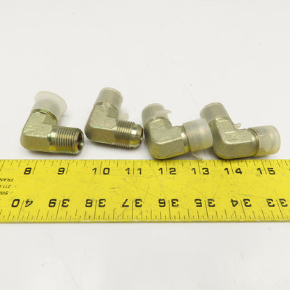 Parker 5/8" (-10) JIC Male x 1/2" NPT Male Elbow 90° Lot OF 4