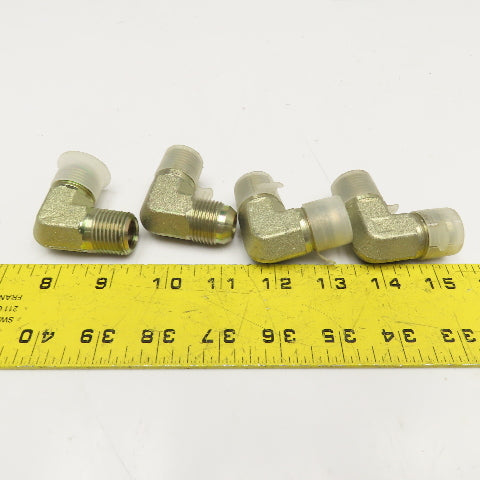 Parker 5/8" (-10) JIC Male x 1/2" NPT Male Elbow 90° Lot OF 4