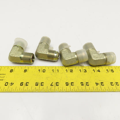 Parker 5/8" (-10) JIC Male x 1/2" NPT Male Elbow 90° Lot OF 4