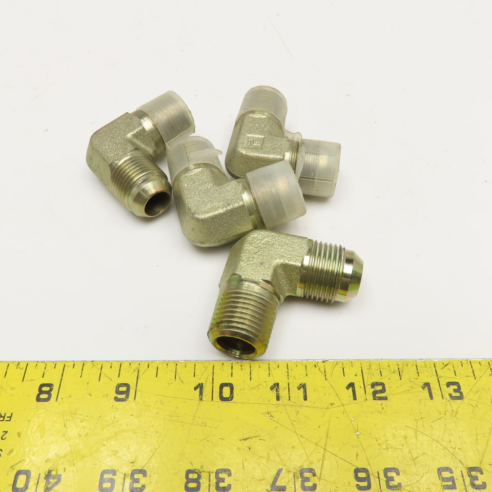 Parker 5/8" (-10) JIC Male x 1/2" NPT Male Elbow 90° Lot OF 4