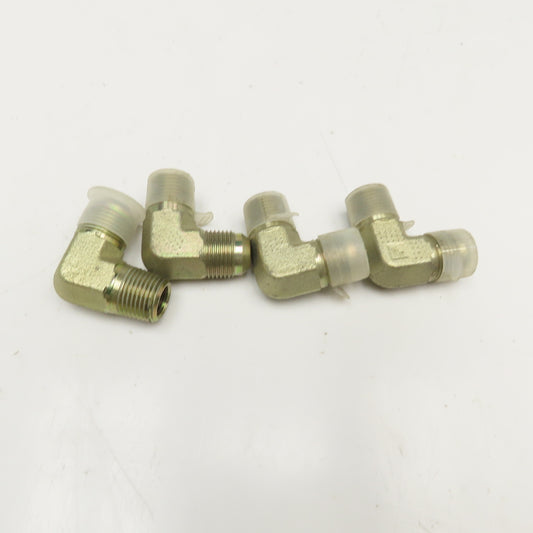 Parker 5/8" (-10) JIC Male x 1/2" NPT Male Elbow 90° Lot OF 4
