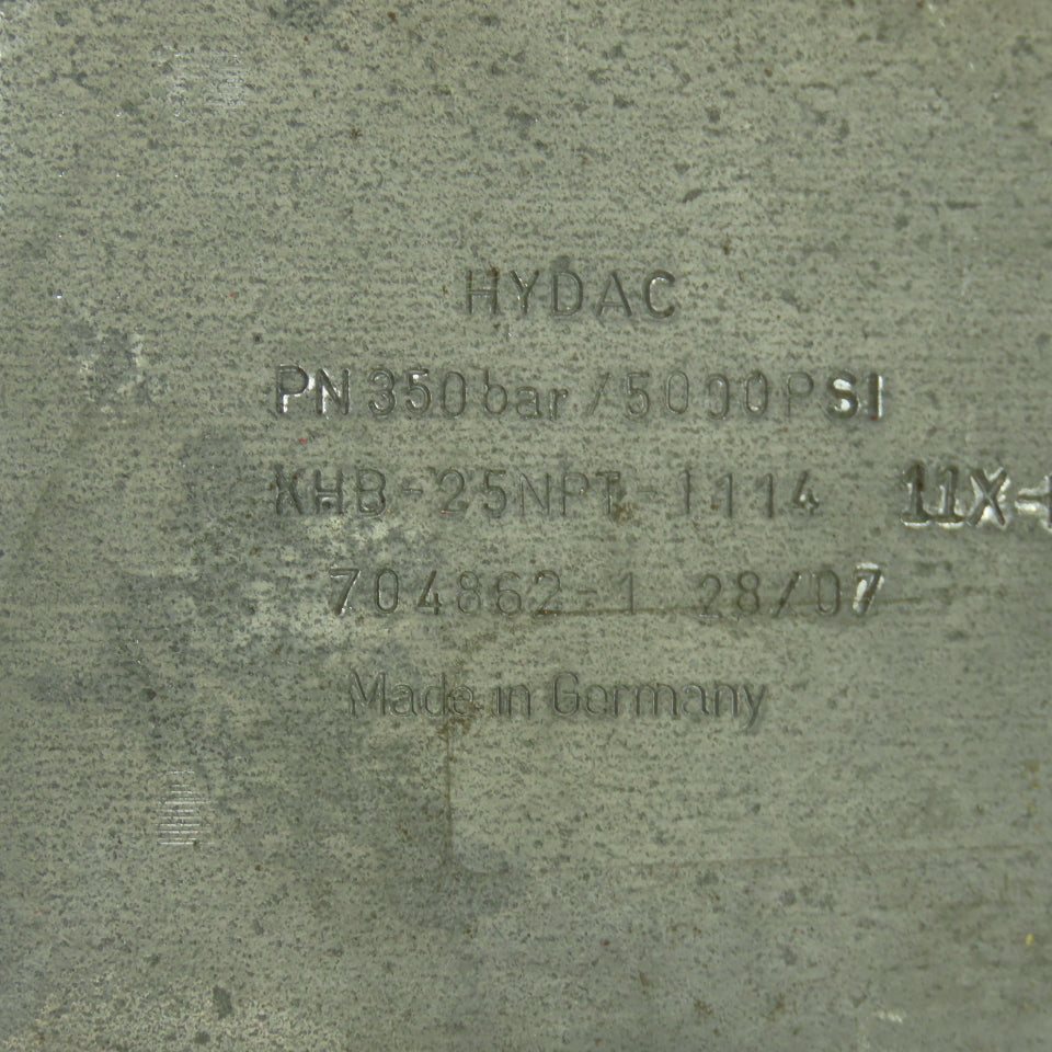 Hydac KHB-25NPT-1114 Ball Valve 350Bar 5000PSI 1" NPT