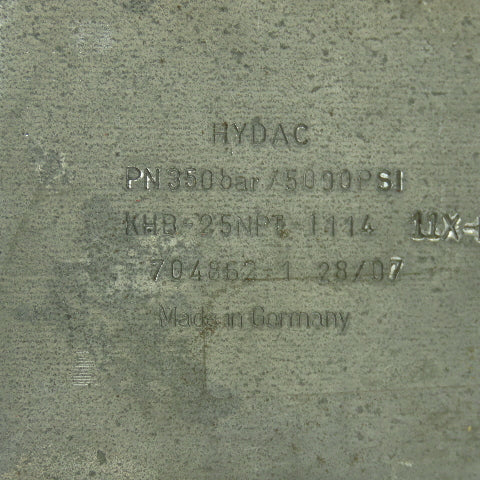 Hydac KHB-25NPT-1114 Ball Valve 350Bar 5000PSI 1" NPT