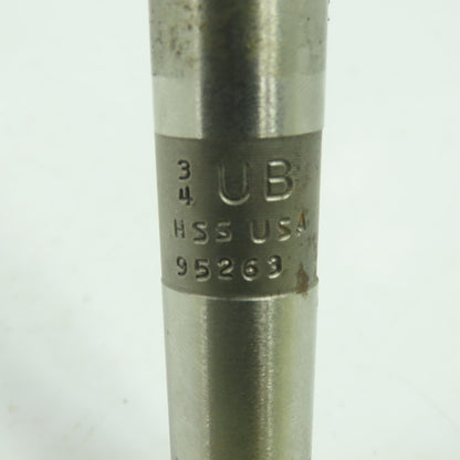 UB USS 8 Flute 3/4" Straight Hand Reamer 4-1/4" LOC 8-3/8" OAL