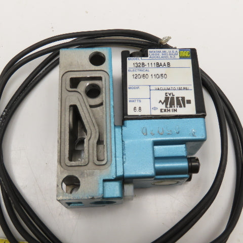 MAC 132B-111BAAB 2 Way Solenoid Valve 110/120V Coil Vac-150PSI