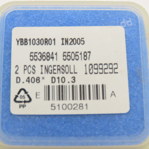 Ingersoll YBB1030R01 IN2005 Qwik Twist D.406" D10.3 Carbide Drill Head Box of 2