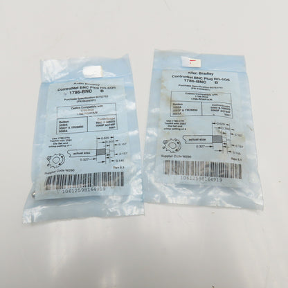Allen Bradley 1786-BNC ControlNet Media Coaxial BNC Connector RG-6QS Lot Of 2