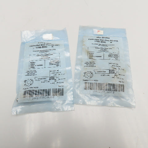 Allen Bradley 1786-BNC ControlNet Media Coaxial BNC Connector RG-6QS Lot Of 2