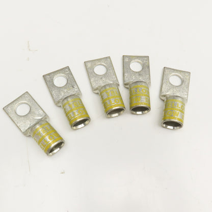 T&B 250 Kcmil Yellow Crimp On Copper Wire Terminal Lug Lot Of 5