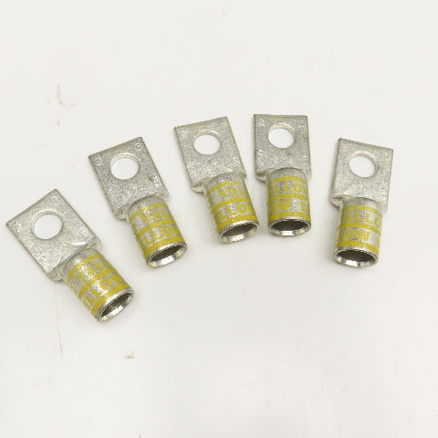 T&B 250 Kcmil Yellow Crimp On Copper Wire Terminal Lug Lot Of 5