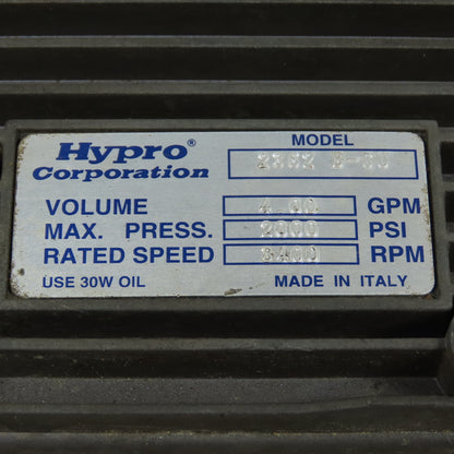 Hypro 2362 B-CU Triplex Plunger Pump 4.00GPM 2000PSI 3400RPM (Missing Parts)