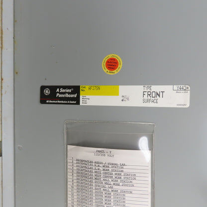 General Electric AQU3301ABX 125A 36-Space Panelboard 208Y/120V 3PH 4W W/Breakers