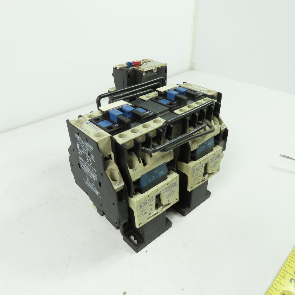 Telemecanique LP1 D0901 Reversing Contactor 600V 25A 24V Coil W/Overload Relay
