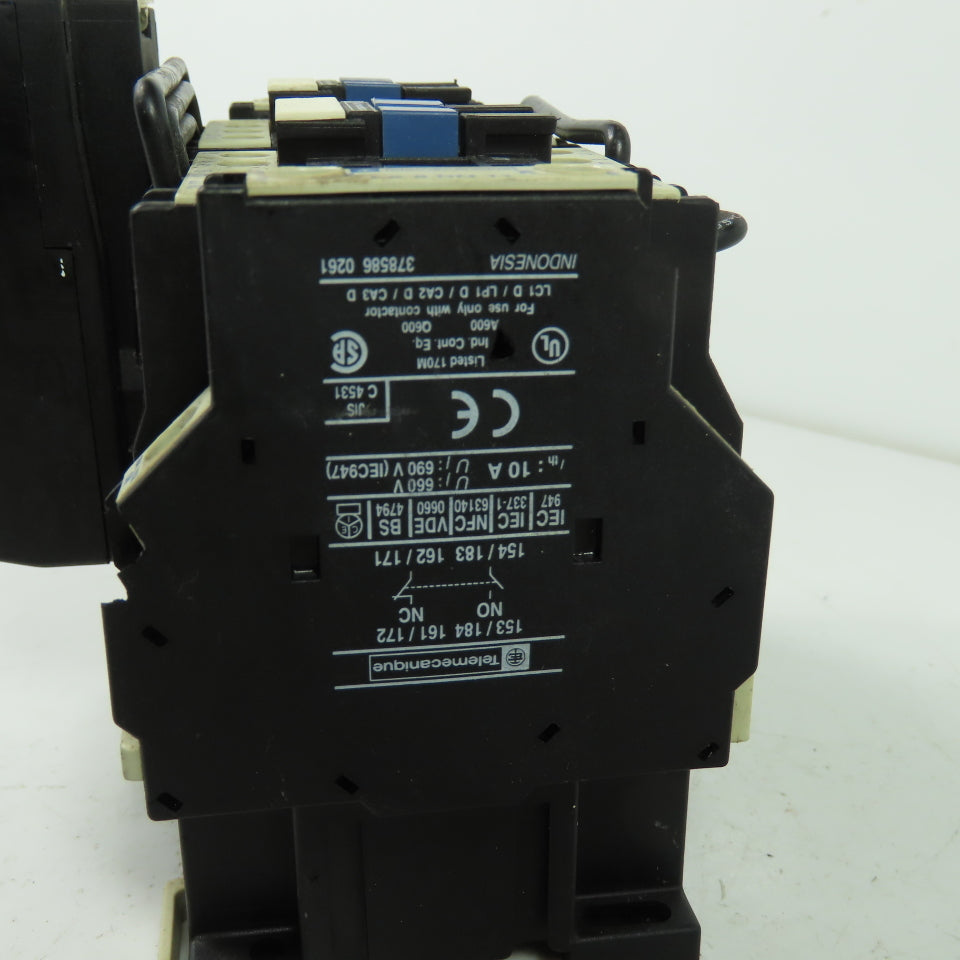 Telemecanique LP1 D0901 Reversing Contactor 600V 25A 24V Coil W/Overload Relay