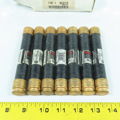 Bussmann Fusetron FRS-R-3 3A Amp 600V Dual Element Time Delay Fuses Lot Of 7