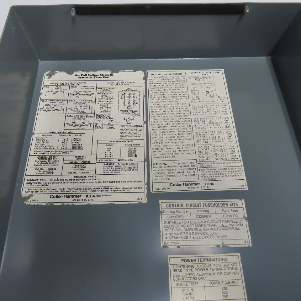 Cutler Hammer 18" x 11-1/4" x 7-1/2" Reversing Starter Electrical Enclosure Only