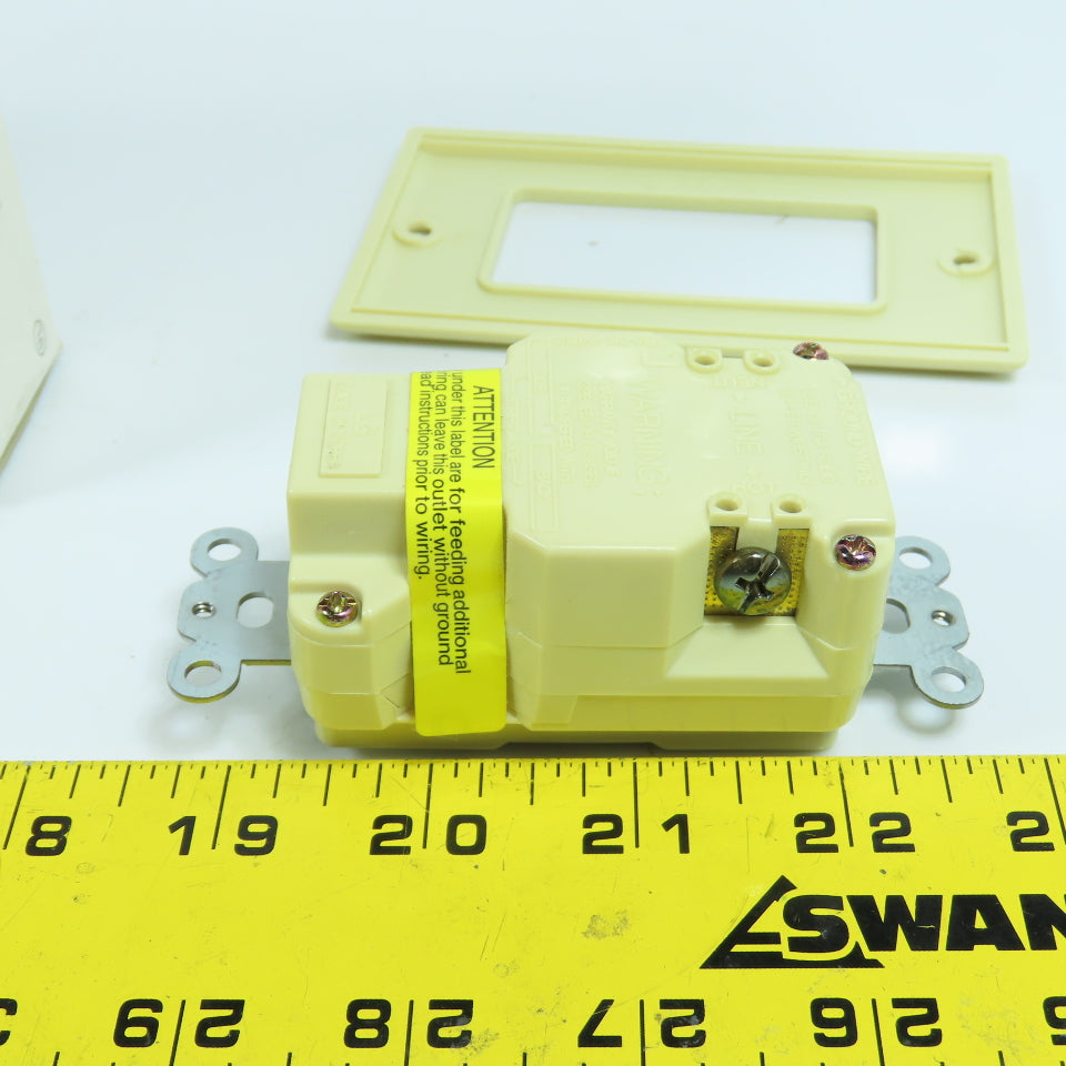 LG LGIS-15 SB 15 Amp Ground Fault GFCI Duplex Receptacle 125V "Ivory" Lot Of 2