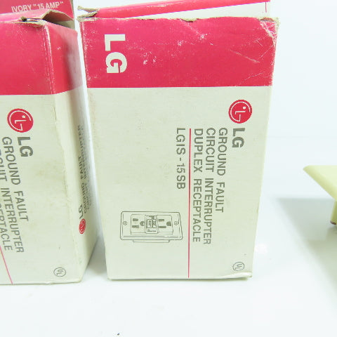 LG LGIS-15 SB 15 Amp Ground Fault GFCI Duplex Receptacle 125V "Ivory" Lot Of 2