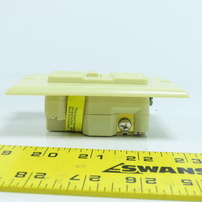 LG LGIS-15 SB 15 Amp Ground Fault GFCI Duplex Receptacle 125V "Ivory" Lot Of 2