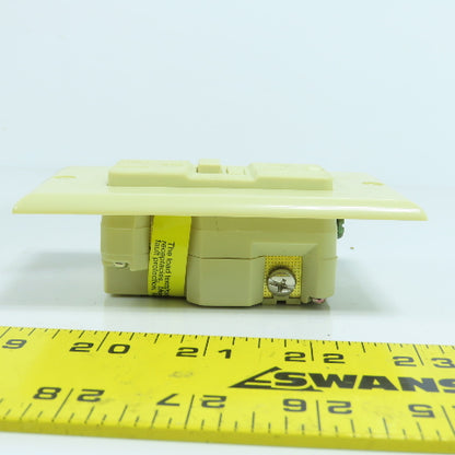 LG LGIS-15 SB 15 Amp Ground Fault GFCI Duplex Receptacle 125V "Ivory" Lot Of 2