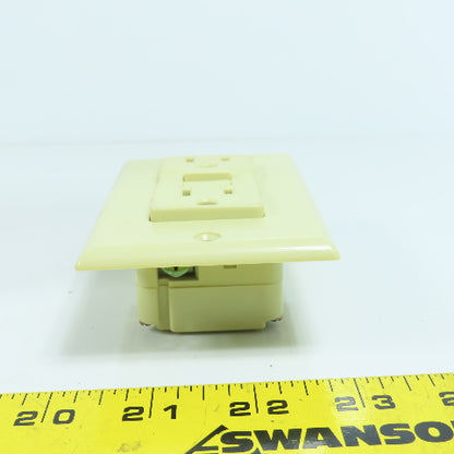 LG LGIS-15 SB 15 Amp Ground Fault GFCI Duplex Receptacle 125V "Ivory" Lot Of 2