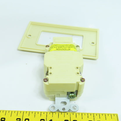 LG LGIS-15 SB 15 Amp Ground Fault GFCI Duplex Receptacle 125V "Ivory" Lot Of 2