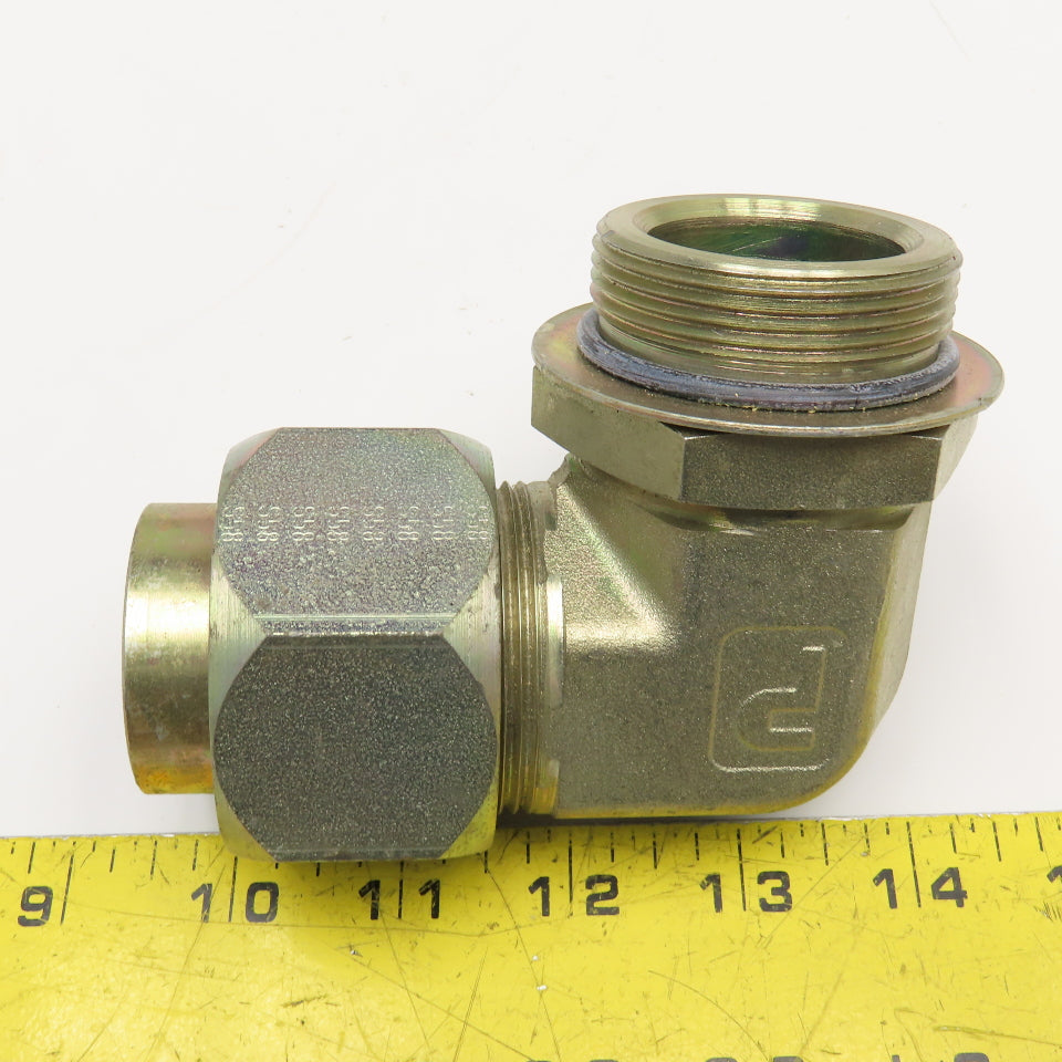 Parker 1-1/2" ORB Male x 1-1/2" Compression Tube Fitting Union Elbow 90°