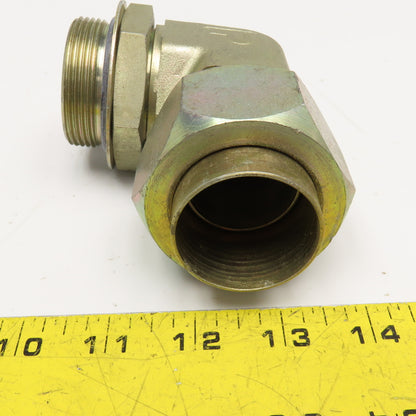 Parker 1-1/2" ORB Male x 1-1/2" Compression Tube Fitting Union Elbow 90°