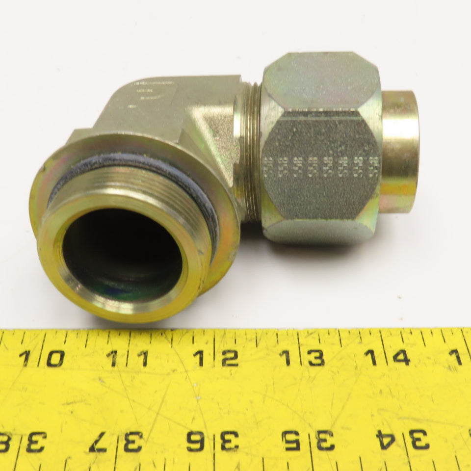 Parker 1-1/2" ORB Male x 1-1/2" Compression Tube Fitting Union Elbow 90°