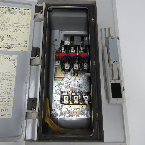 Square D H-362DX Krydon Heavy Duty Fusible Disconnect Switch 600VAC 60A 3Ph