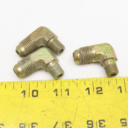 Parker 1/8" NPT x 3/8" JIC Flare Male Elbow 90° Lot Of 3