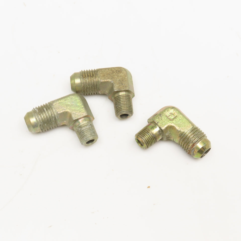 Parker 1/8" NPT x 3/8" JIC Flare Male Elbow 90° Lot Of 3