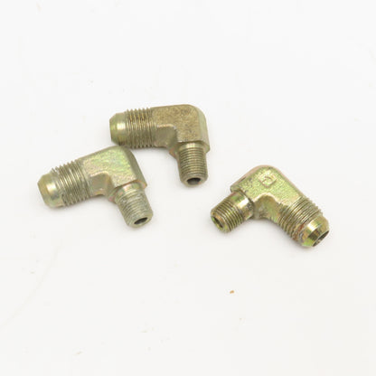 Parker 1/8" NPT x 3/8" JIC Flare Male Elbow 90° Lot Of 3